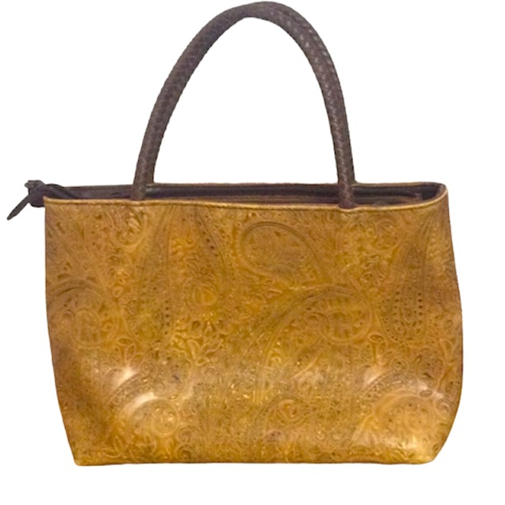 🌞 Relic Brown Tooled Genuine Leather Paisley Women’s Vintage Tote Bag Purse